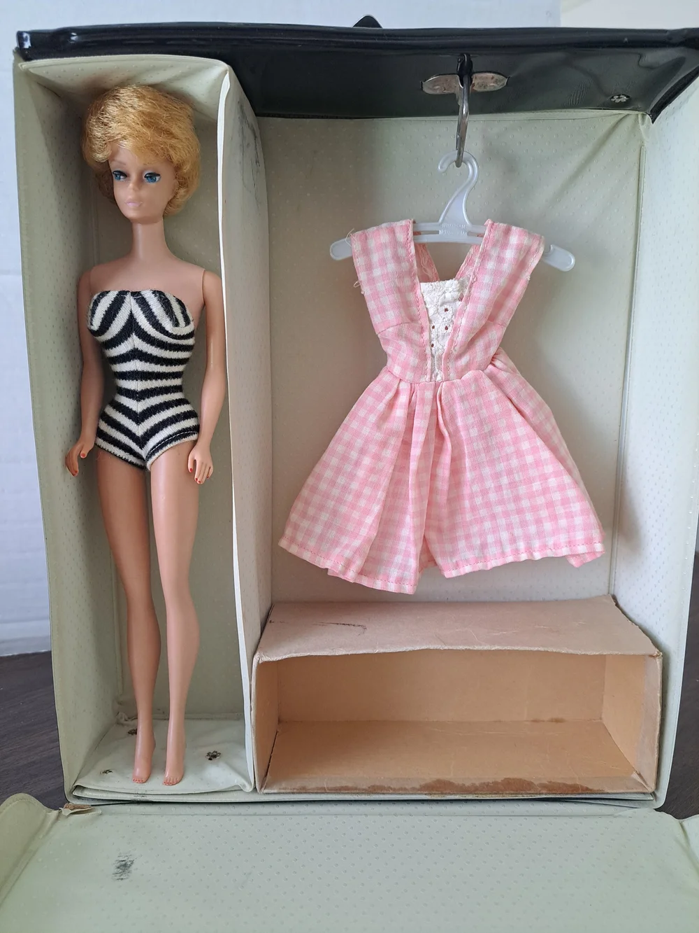 Barbie Black Tote Travel Case Storage Vintage Collectible Mattel 1962
